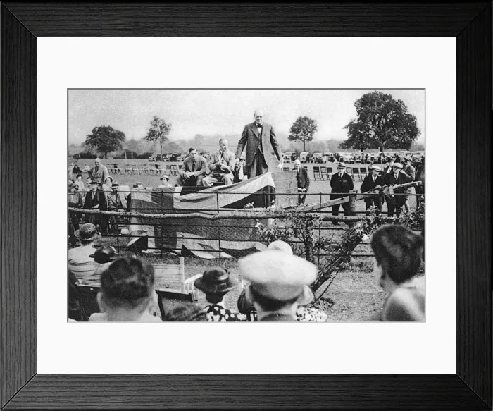 Framed Print : Churchill speaking at Theydon Bois