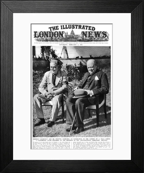 Framed Print : Roosevelt and Churchill at Casablanca