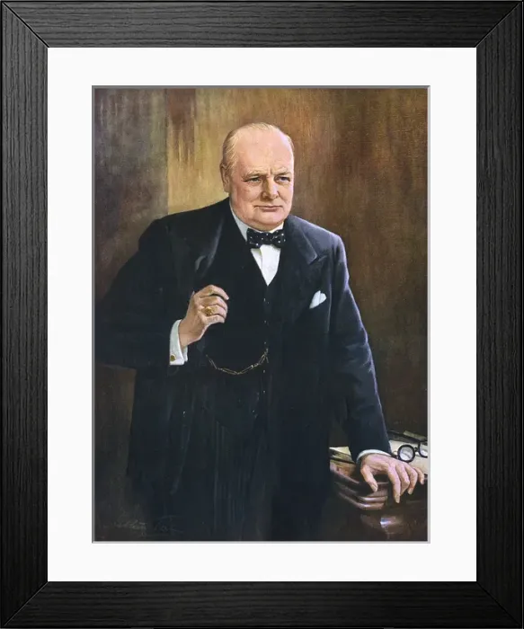 Framed Print : The British Prime Minister, Winston Churchill Framed Print : The British Prime Minister, Winston Churchill