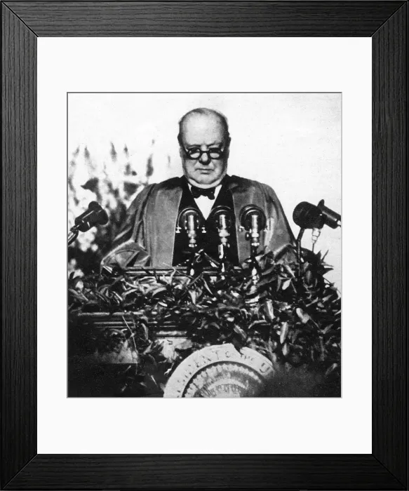 Framed Print : Winston Churchill speaking at Fulton, Missouri Framed Print : Winston Churchill speaking at Fulton, Missouri