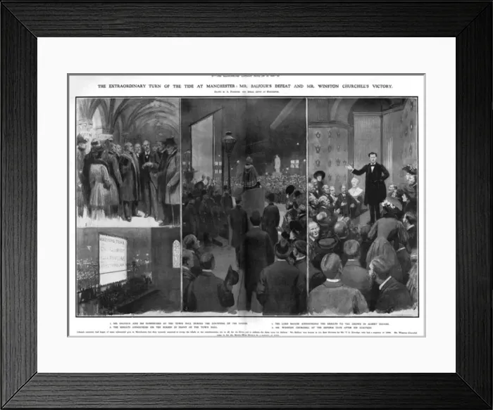 Framed Print : Balfours defeat and Churchills victory Framed Print : Balfours defeat and Churchills victory