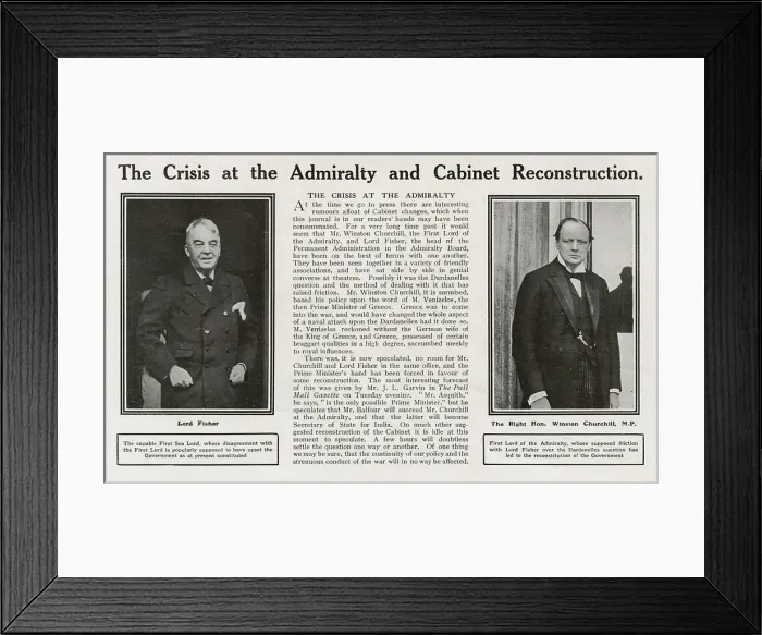 Framed Print : Crisis at the Admiralty; Lord Fisher and Winston Churchill Framed Print : Crisis at the Admiralty; Lord Fisher and Winston Churchill