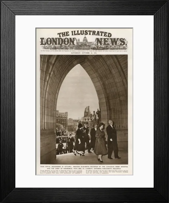 Framed Print : Princess Elizabeths royal tour of Canada: Ottawa Framed Print : Princess Elizabeths royal tour of Canada: Ottawa