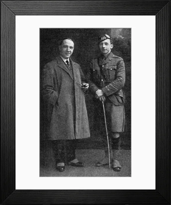 Framed Print : Harry Lauder and his son John, June 1915 Framed Print : Harry Lauder and his son John, June 1915