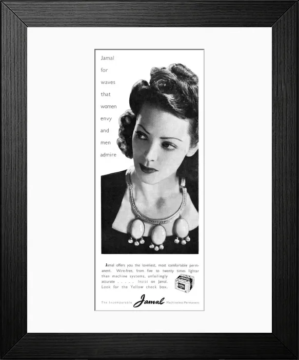 Framed Print : Jamal machineless permanent advertisement, 1941