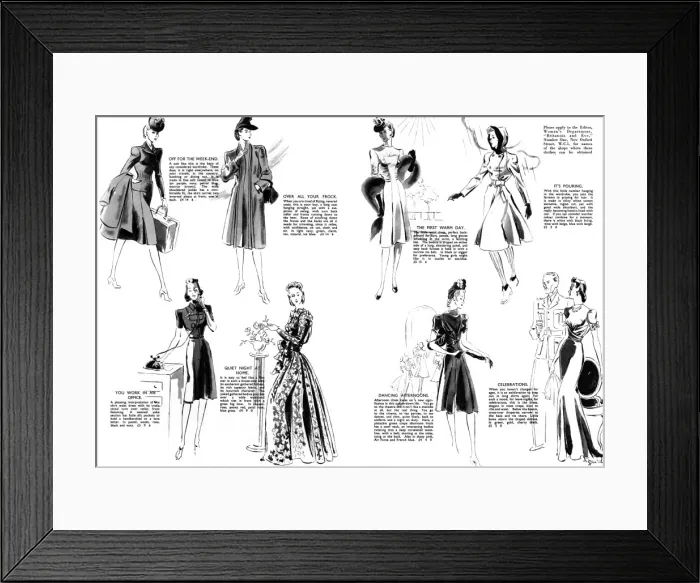 Framed Print : Wartime fashion article, Britannia and Eve magazine, 1941 Framed Print : Wartime fashion article, Britannia and Eve magazine, 1941