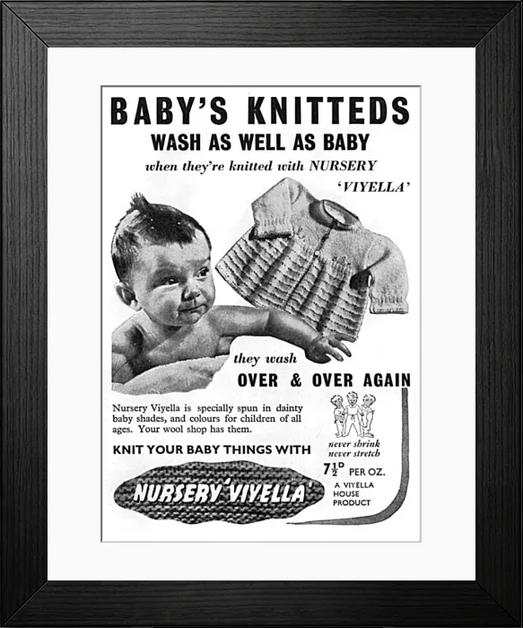 Framed Print : Nursery Viyella advertisement, 1939 Framed Print : Nursery Viyella advertisement, 1939