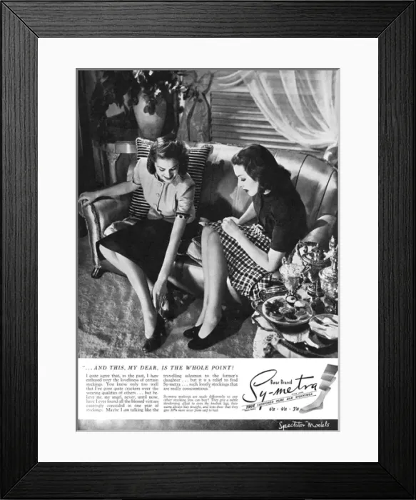 Framed Print : Sy-metra stockings advertisement, 1939 Framed Print : Sy-metra stockings advertisement, 1939