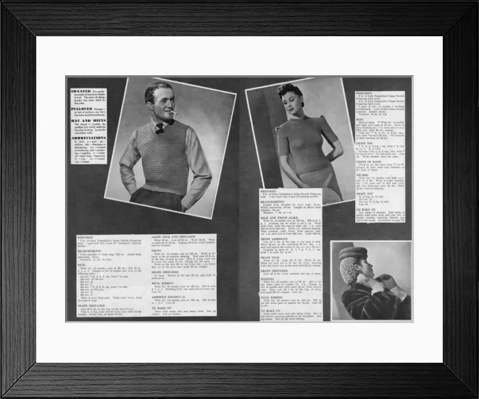 Framed Print : Wartime knitting section, Britannia and Eve, 1940 Framed Print : Wartime knitting section, Britannia and Eve, 1940