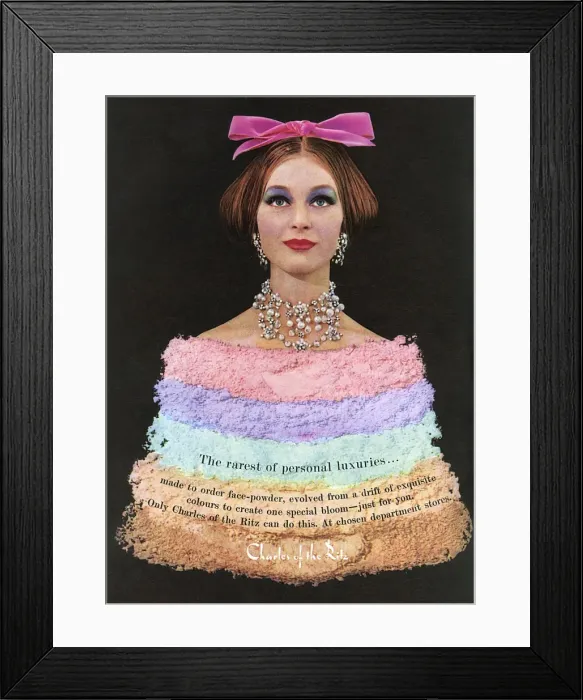 Framed Print : Charles of the Ritz cosmetics advertisement, 1961