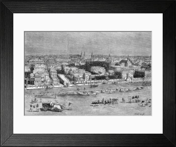 Framed Print : Kolkata - Panoramic View from roof of Museum - north-west