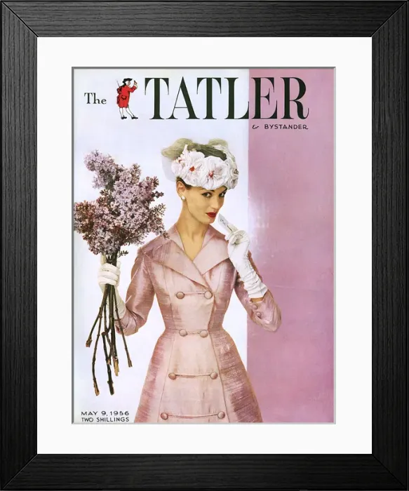 Framed Print : Tatler cover - Mattli dress for Ascot or a garden party Framed Print : Tatler cover - Mattli dress for Ascot or a garden party