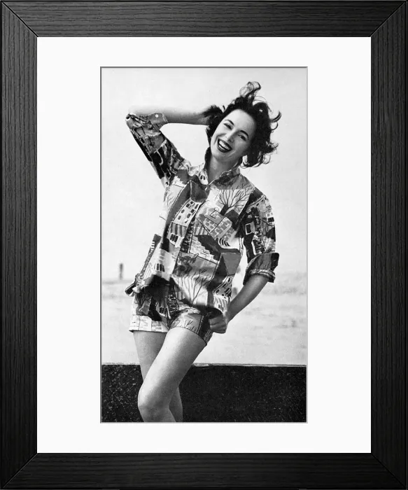 Framed Print : Printed matching shorts and shirt outfit, 1956 Framed Print : Printed matching shorts and shirt outfit, 1956