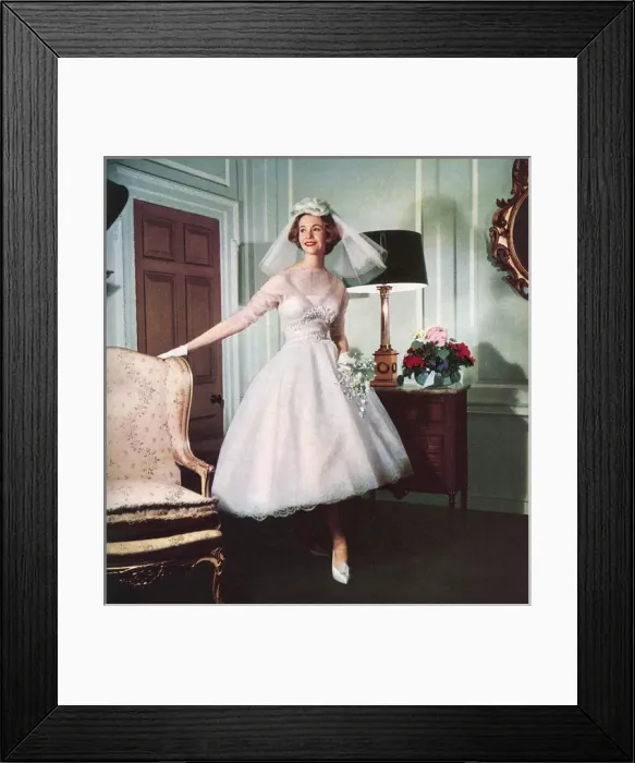 Framed Print : Carina Martin wedding dress, 1958 Framed Print : Carina Martin wedding dress, 1958