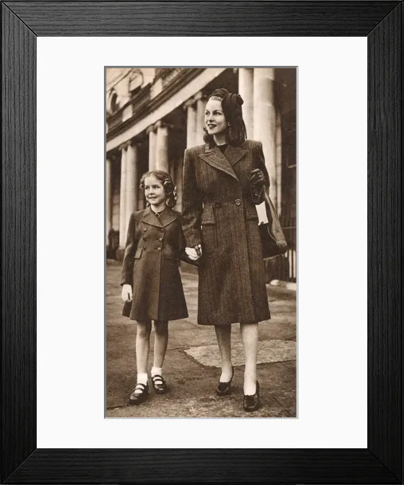Framed Print : Utility coats for mother and daughter, 1947 Framed Print : Utility coats for mother and daughter, 1947
