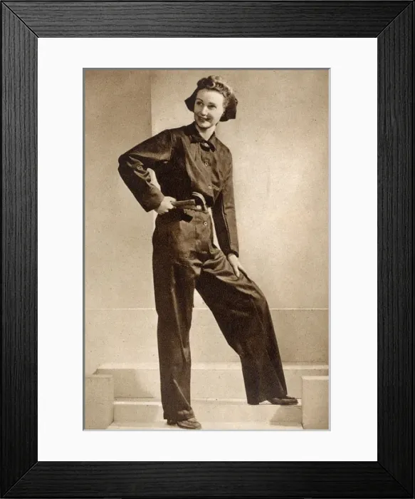 Framed Print : Utility boiler suit, 1943 - WWII fashion Framed Print : Utility boiler suit, 1943 - WWII fashion