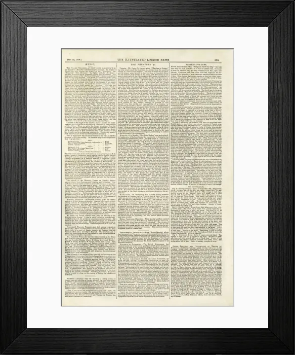 Framed Print : May 29th 1858 p535 Illustrated London News Framed Print : May 29th 1858 p535 Illustrated London News