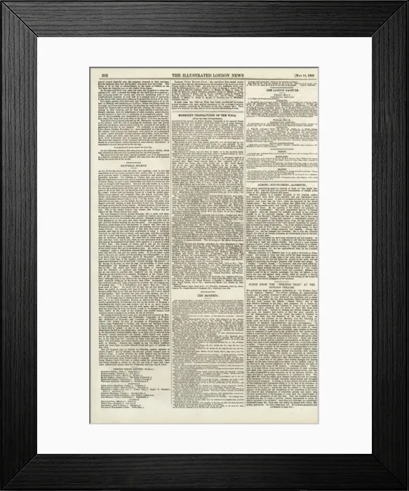 Framed Print : May 10th 1856 p502 Illustrated London News Framed Print : May 10th 1856 p502 Illustrated London News