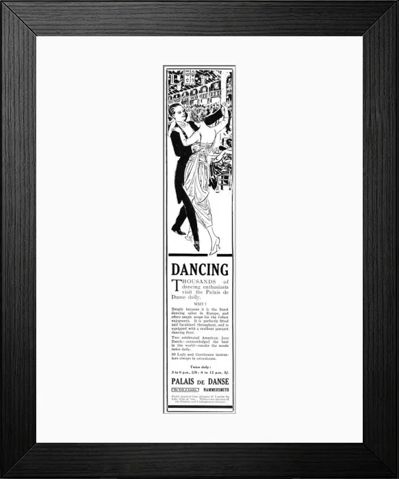 Framed Print : Advertisement for the Palais de Danse, Hammersmith, 1919 Framed Print : Advertisement for the Palais de Danse, Hammersmith, 1919