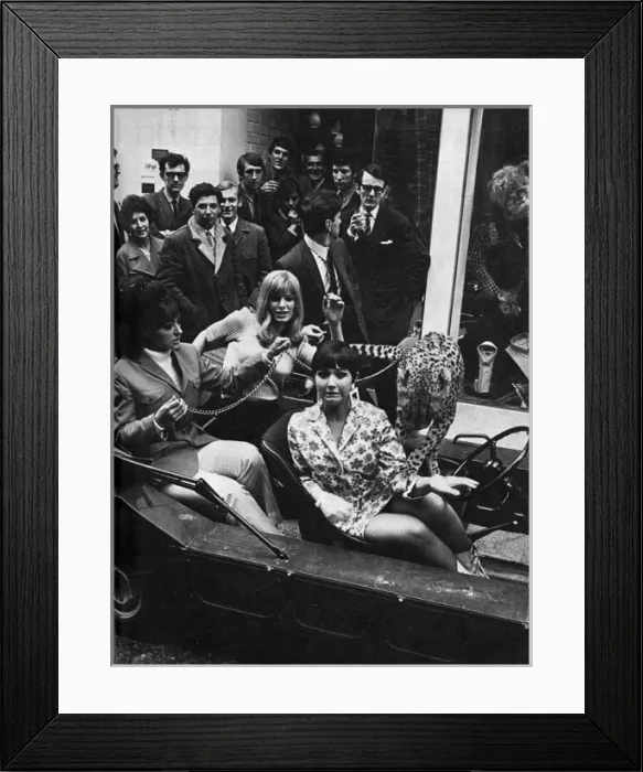 Framed Print : Adrienne Posta at the opening of the Tomcat boutique, 1966