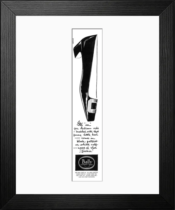 Framed Print : Bally Jackie shoes advertisement Framed Print : Bally Jackie shoes advertisement