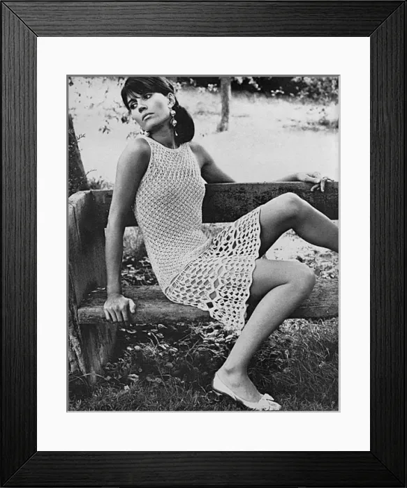 Framed Print : Crochet moonray dress by Clobber, 1966 Framed Print : Crochet moonray dress by Clobber, 1966