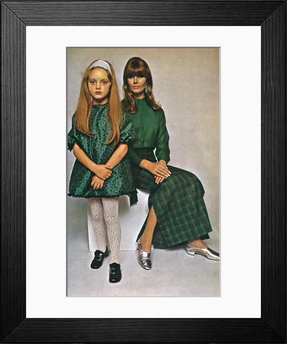 Framed Print : Mother and daughter party fashions, 1966 Framed Print : Mother and daughter party fashions, 1966
