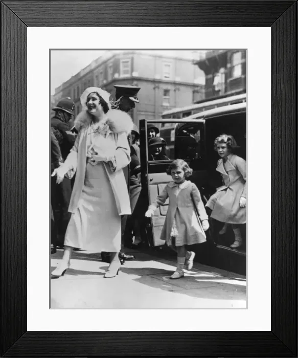 Framed Print : Princesses Elizabeth & Margaret arrive at Olympia Framed Print : Princesses Elizabeth & Margaret arrive at Olympia