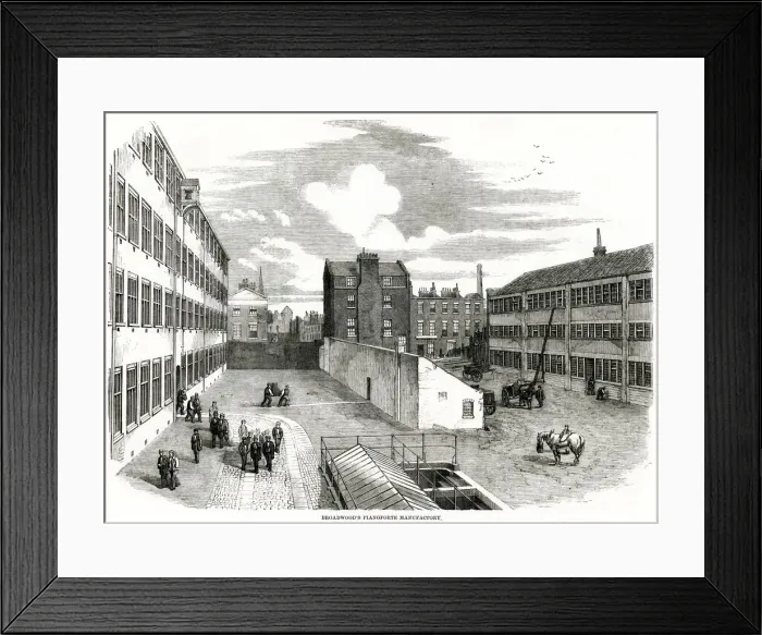 Framed Print : Broadwoods Pianoforte manufactory 1858