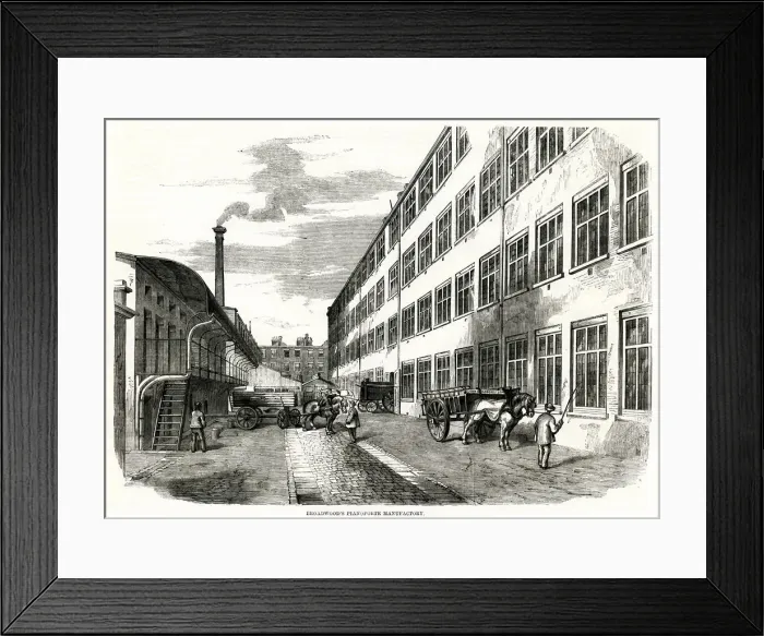 Framed Print : Broadwoods Pianoforte manufactory 1858 Framed Print : Broadwoods Pianoforte manufactory 1858