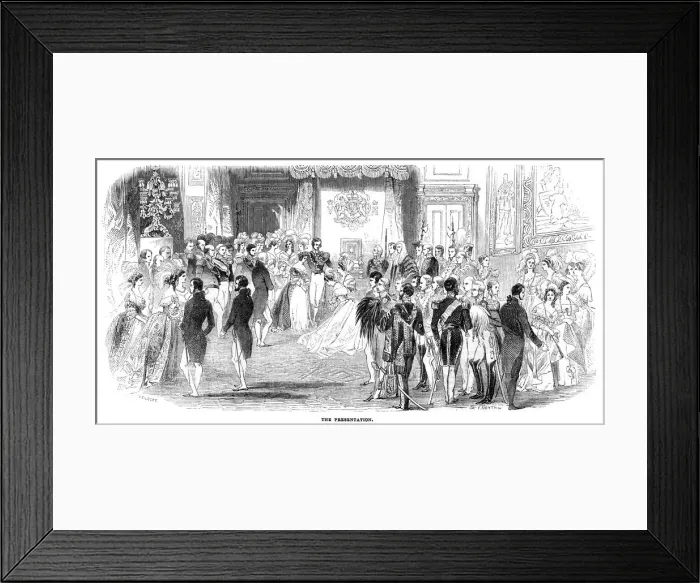 Framed Print : London Season Presentation at St. James Palace 1843