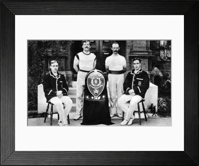 Framed Print : Lidderdale brothers with trophy, 1906 Framed Print : Lidderdale brothers with trophy, 1906