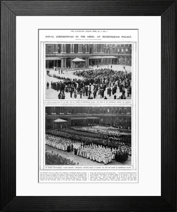 Framed Print : Royal ceremonials in the open: at Buckingham Palace, 1918 Framed Print : Royal ceremonials in the open: at Buckingham Palace, 1918