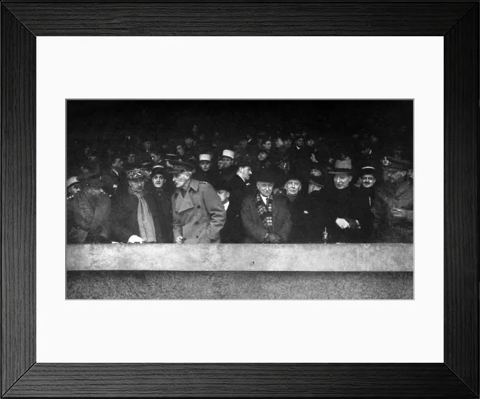Framed Print : Visitors to the French Army v British Army football match Framed Print : Visitors to the French Army v British Army football match