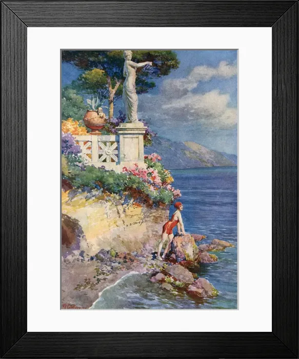 Framed Print : On the Tirreno by Matania Framed Print : On the Tirreno by Matania