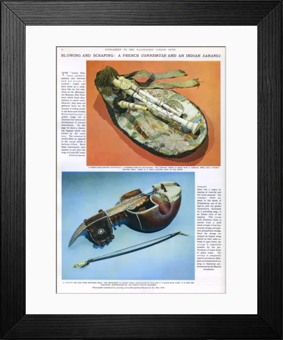 Framed Print : A French cornemuse and an Indian sarangi Framed Print : A French cornemuse and an Indian sarangi
