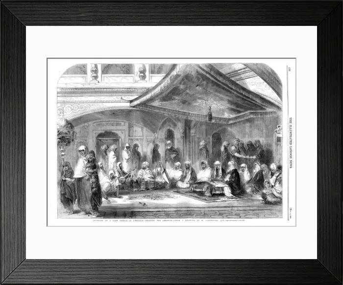 Framed Print : Interior of Golden Temple at Amritsar, 1858 Framed Print : Interior of Golden Temple at Amritsar, 1858