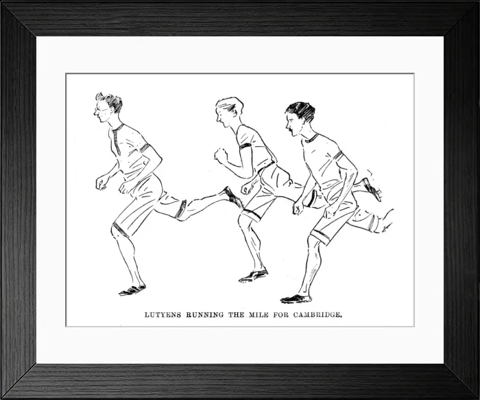 Framed Print : Varsity sports - Lutyens running the mile for Cambridge Framed Print : Varsity sports - Lutyens running the mile for Cambridge