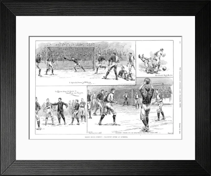 Framed Print : League match - Everton vs. Blackburn Rovers, 1893 Framed Print : League match - Everton vs. Blackburn Rovers, 1893
