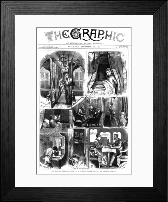 Framed Print : A Pullman Palace car on the Midland Railway, 1874