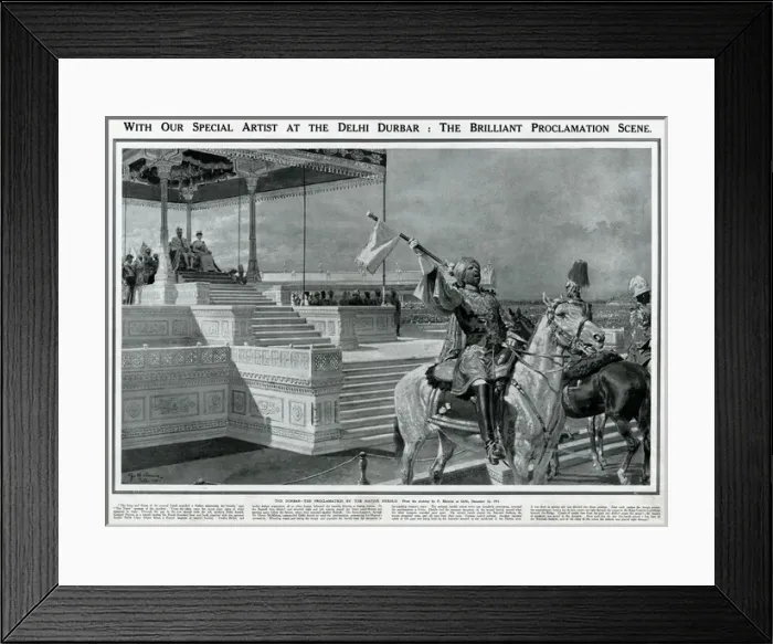 Framed Print : Delhi Durbar 1911 The Brilliant Proclamation Scene, Matania Framed Print : Delhi Durbar 1911 The Brilliant Proclamation Scene, Matania
