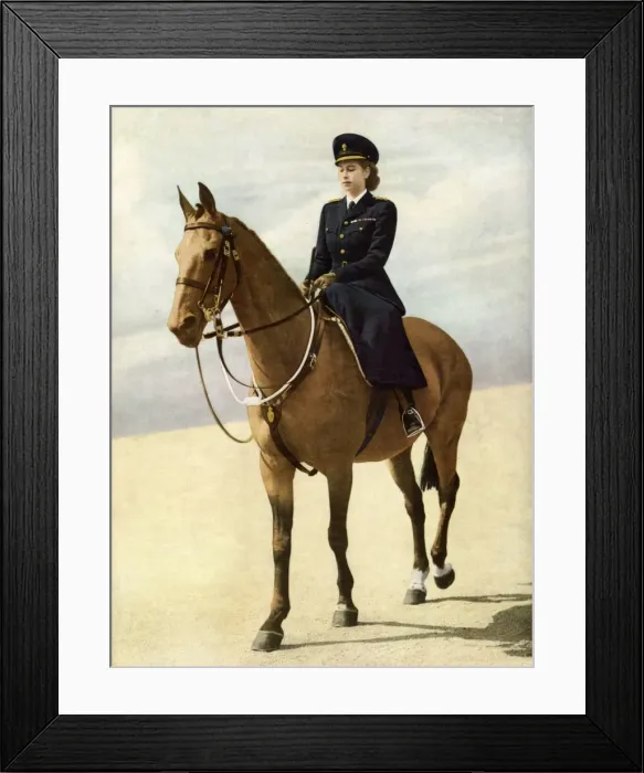 Framed Print : H. R. H. Princess Elizabeth on Horseback Framed Print : H. R. H. Princess Elizabeth on Horseback