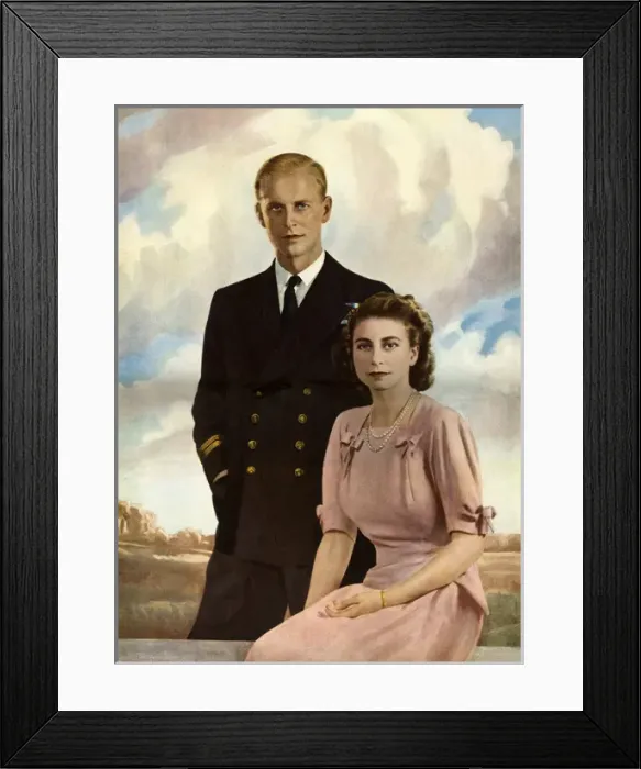 Framed Print : Princess Elizabeth and the Duke of Edinburgh Framed Print : Princess Elizabeth and the Duke of Edinburgh