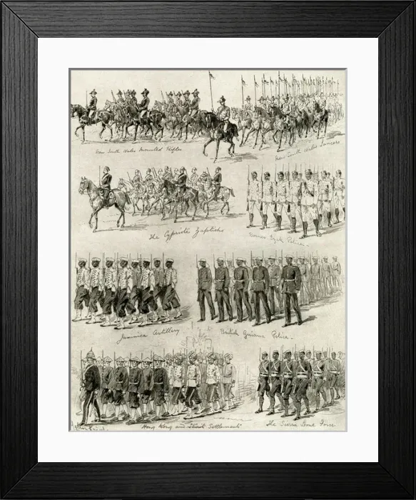 Framed Print : Colonial troops in the Queens Diamond Jubilee procession Framed Print : Colonial troops in the Queens Diamond Jubilee procession