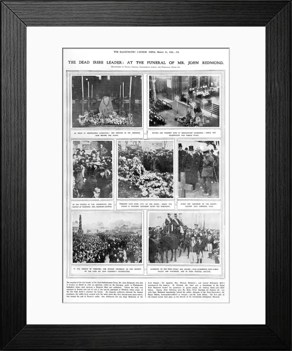 Framed Print : The dead Irish leader: at the funeral of Mr. John Redmond