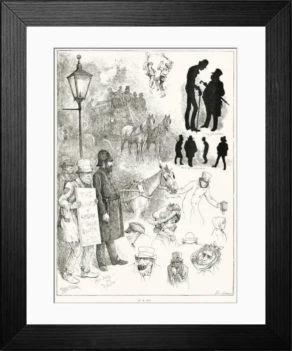 Framed Print : Severe low-lying fog crisis over the capital of London, which afflicted London between Framed Print : Severe low-lying fog crisis over the capital of London, which afflicted London between
