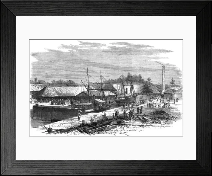 Framed Print : Opening a new dock at Singapore, 1869 Framed Print : Opening a new dock at Singapore, 1869