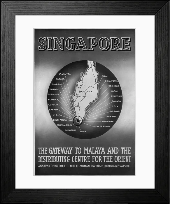 Framed Print : Singapore poster, 1936 Framed Print : Singapore poster, 1936