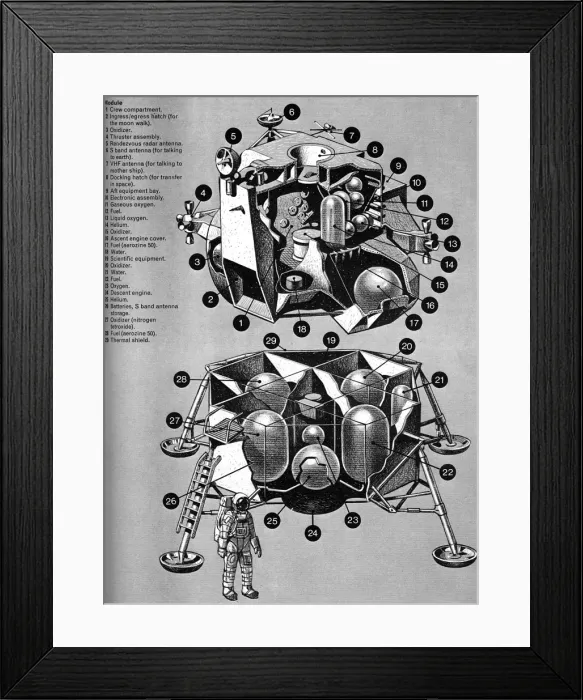 Framed Print : Eagle lunar module, Apollo moon landing, 1969 Framed Print : Eagle lunar module, Apollo moon landing, 1969