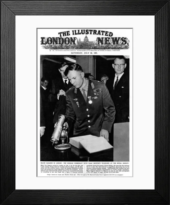 Framed Print : Illustrated London News front cover - Yuri Gagarin in London Framed Print : Illustrated London News front cover - Yuri Gagarin in London